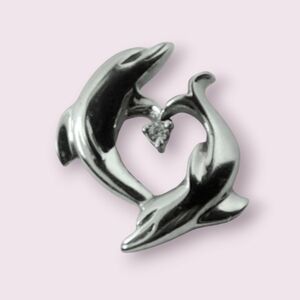 10K Gold Dolphin diamond Pendant